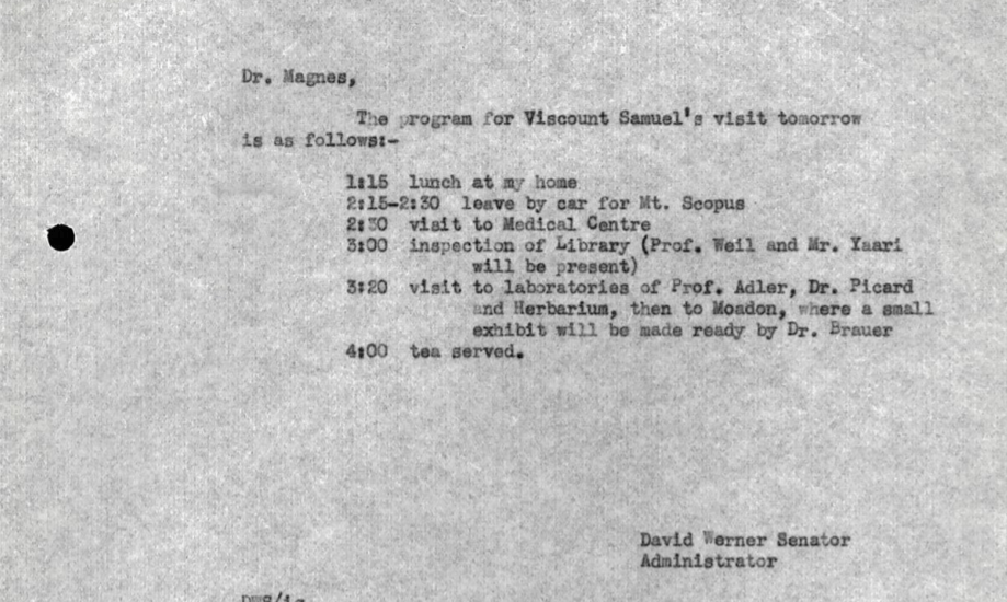 Samuel's visit program