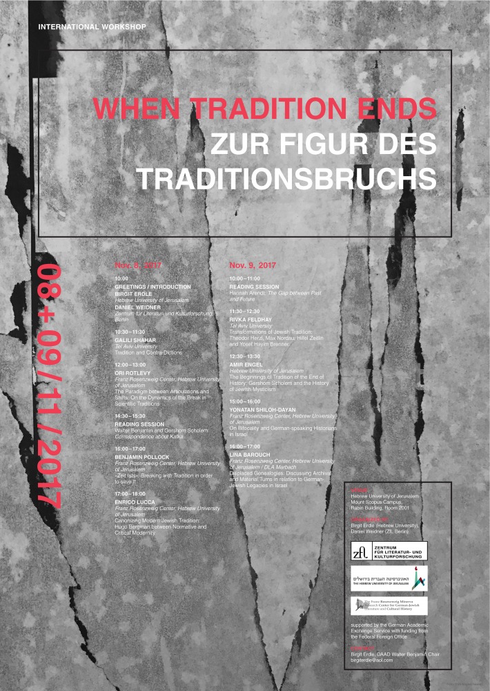 Workshop Flyer When Tradition Ends